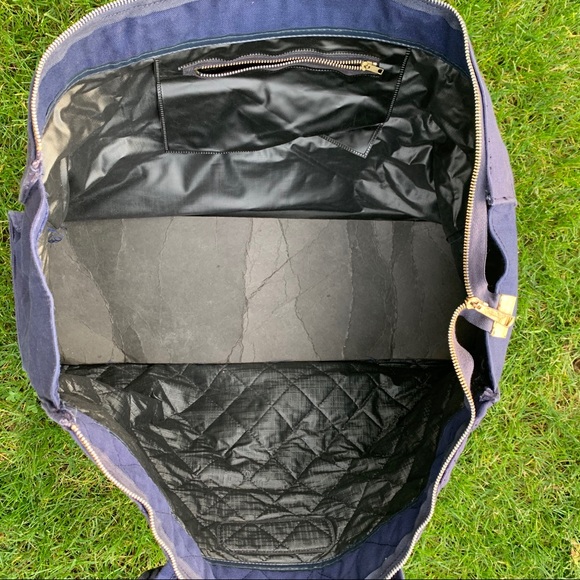 GIVENCHY Blue Quilted Duffle Tote Bag EUC vintage - Picture 9 of 10